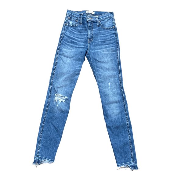 Madewell Women's 10" High-Rise Drop Step Hem Edition Distressed Skinny Jeans-25 - Picture 2 of 15